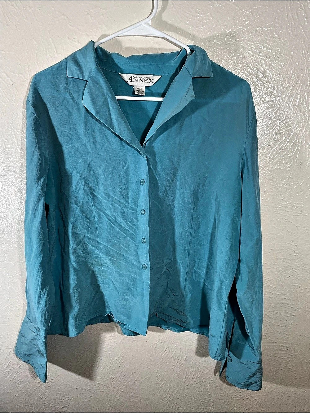 Annex Button Front Shirt in Blue Size XL Like New